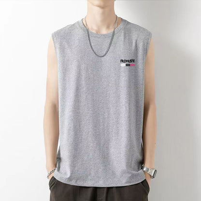 Men's Sleeveless T-shirt Loose Fit Summer Basic Cotton Comfortable Casual