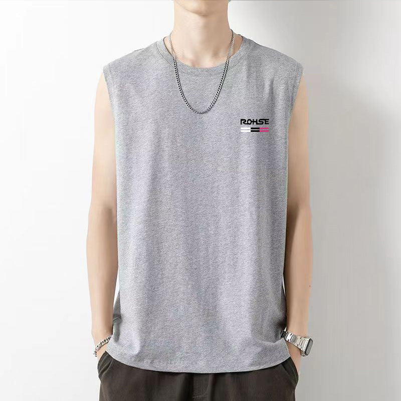 Men's Sleeveless T-shirt Loose Fit Summer Basic Cotton Comfortable Casual