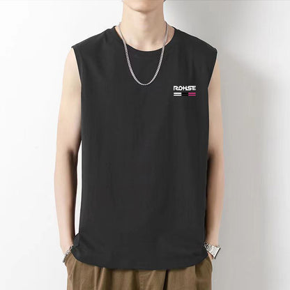 Men's Sleeveless T-shirt Loose Fit Summer Basic Cotton Comfortable Casual