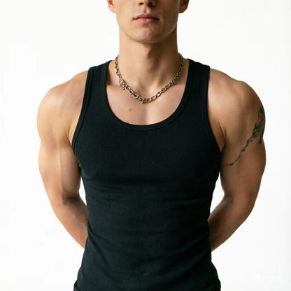 Men's Slim Fit Cotton Polyester Tank Top
