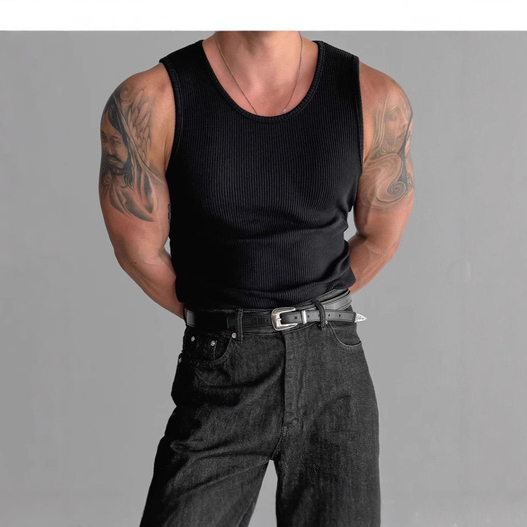 Men's Slim Fit Cotton Polyester Tank Top