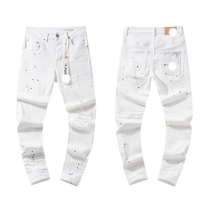 Men's Slim Fit Distressed Cotton Jeans