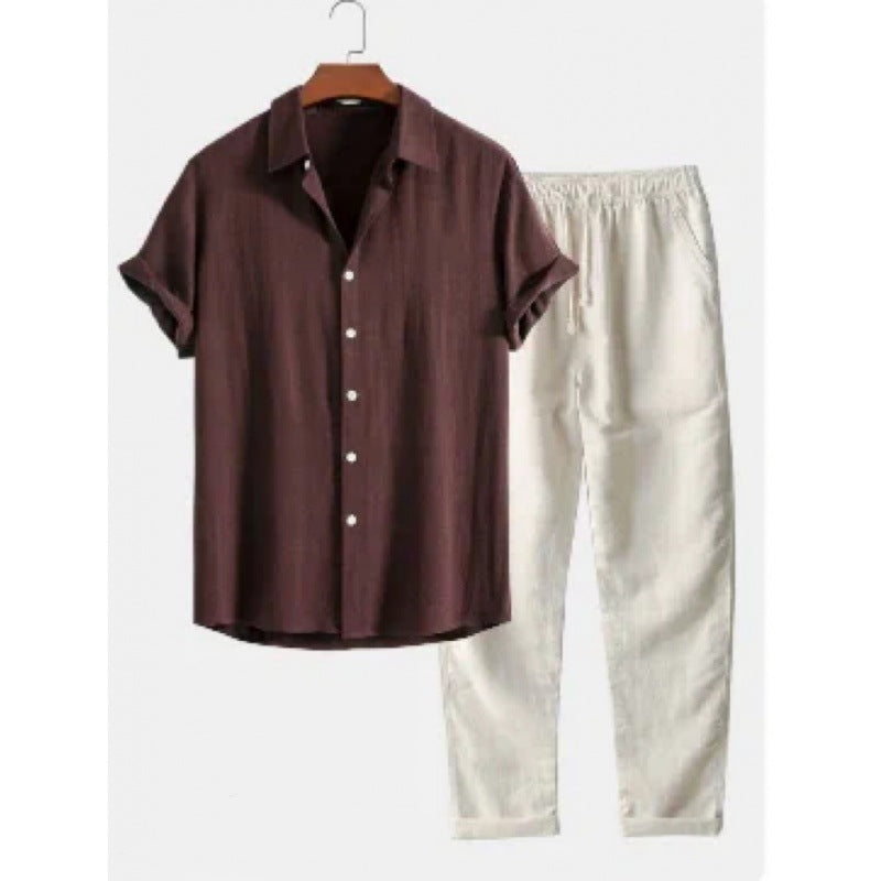 Men's Slim Fit Printing Short Sleeve Shirt