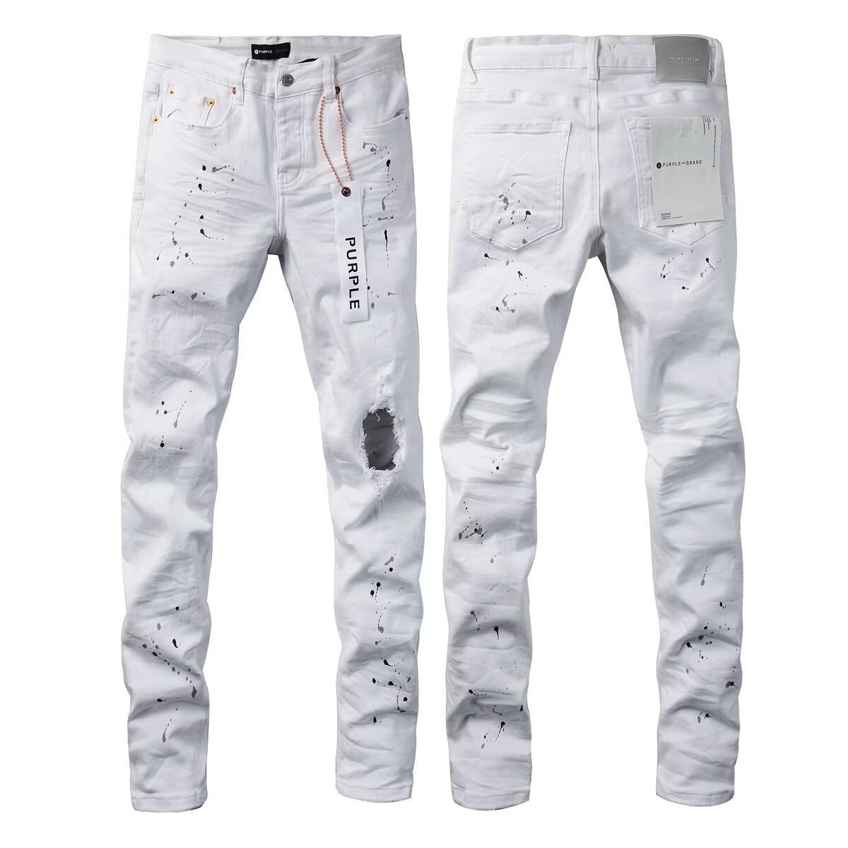 Men's Slim-Fit Stretch Printed Skinny Jeans