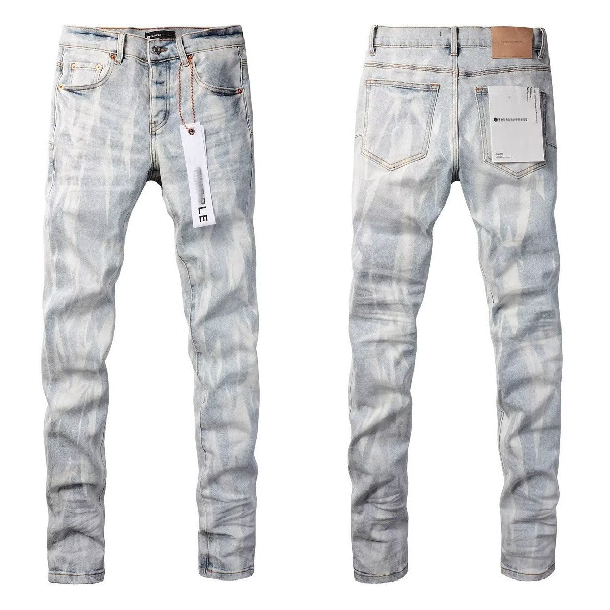 Men's Slim-Fit Stretch Printed Skinny Jeans