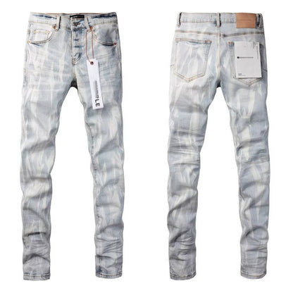 Men's Slim-Fit Stretch Printed Skinny Jeans