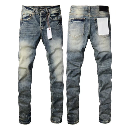 Men's Slim-Fit Stretch Printed Skinny Jeans