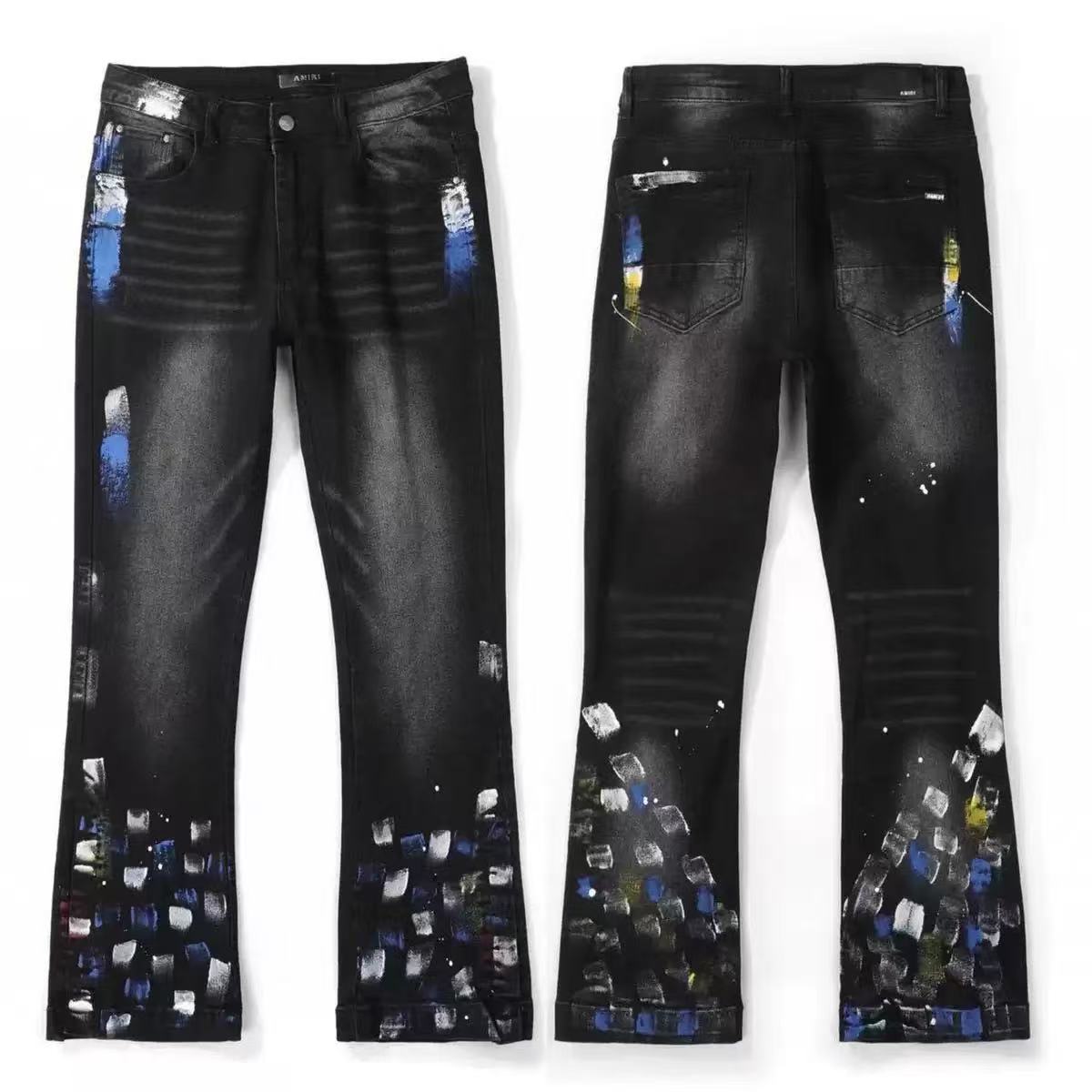 Men's Slim-Fit Stretch Printed Skinny Jeans