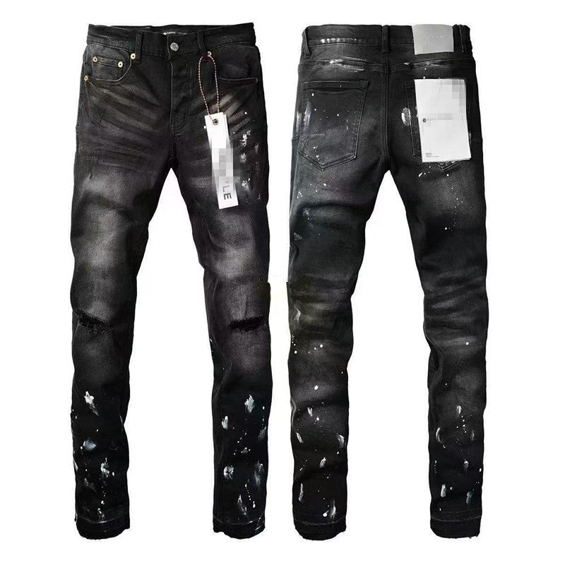Men's Slim-Fit Stretch Printed Skinny Jeans