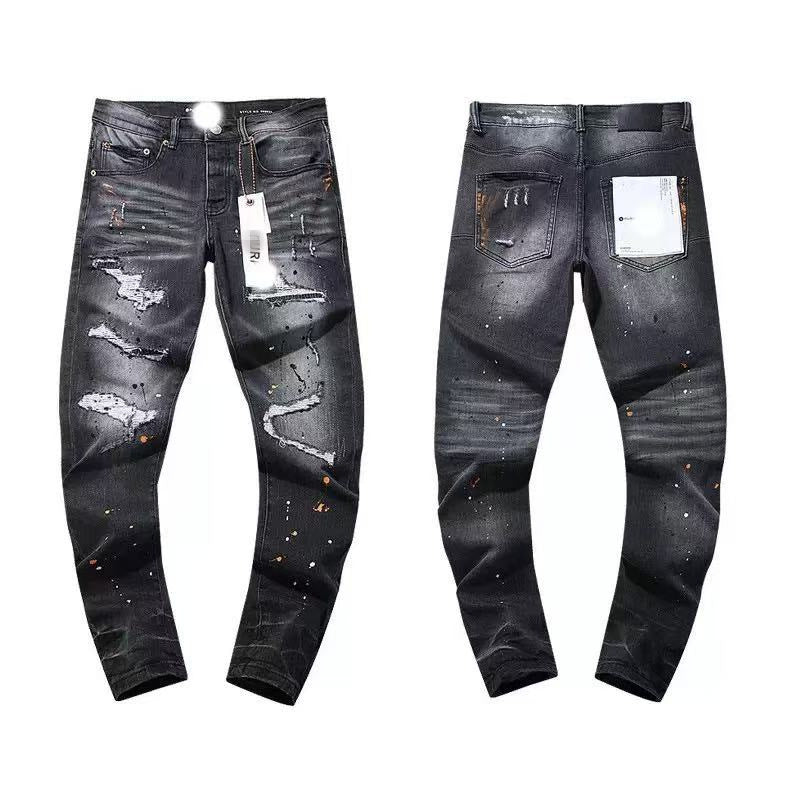 Men's Slim-Fit Stretch Printed Skinny Jeans