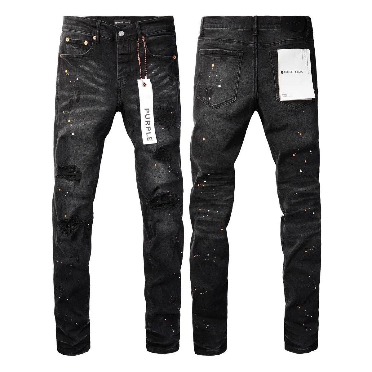 Men's Slim-Fit Stretch Printed Skinny Jeans