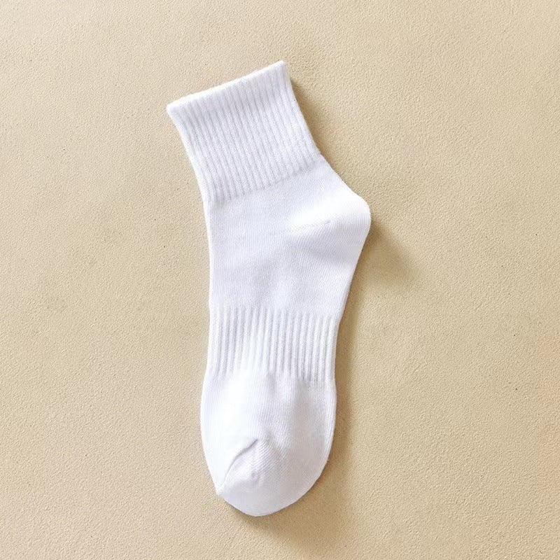 Men's Solid Color Cotton Socks