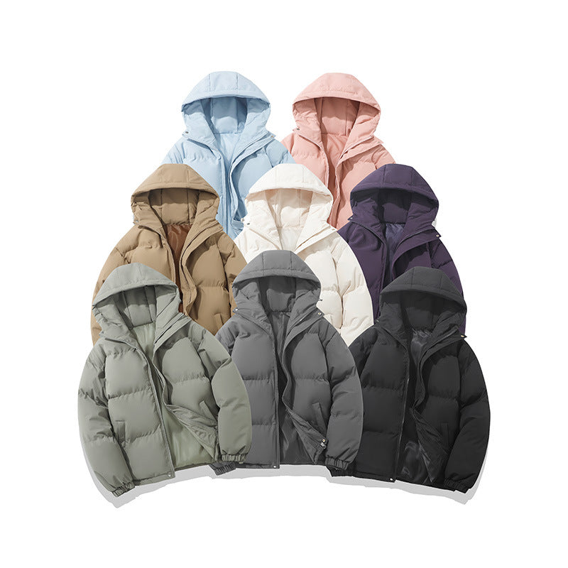 Men's Solid Color Hooded Winter Jacket