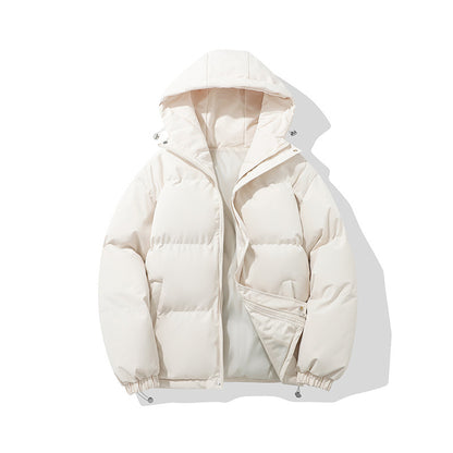 Men's Solid Color Hooded Winter Jacket