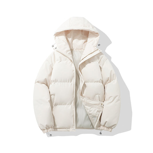 Men's Solid Color Hooded Winter Jacket