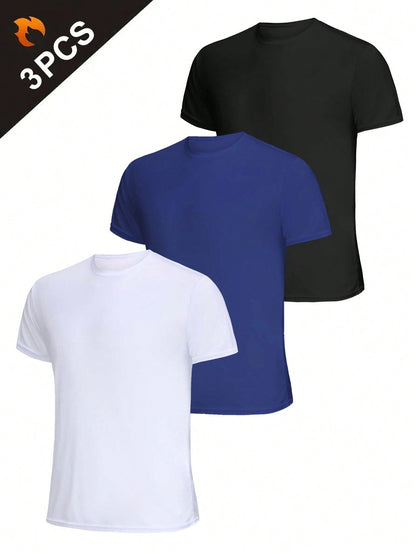 Men's Solid Color Round-Neck Top