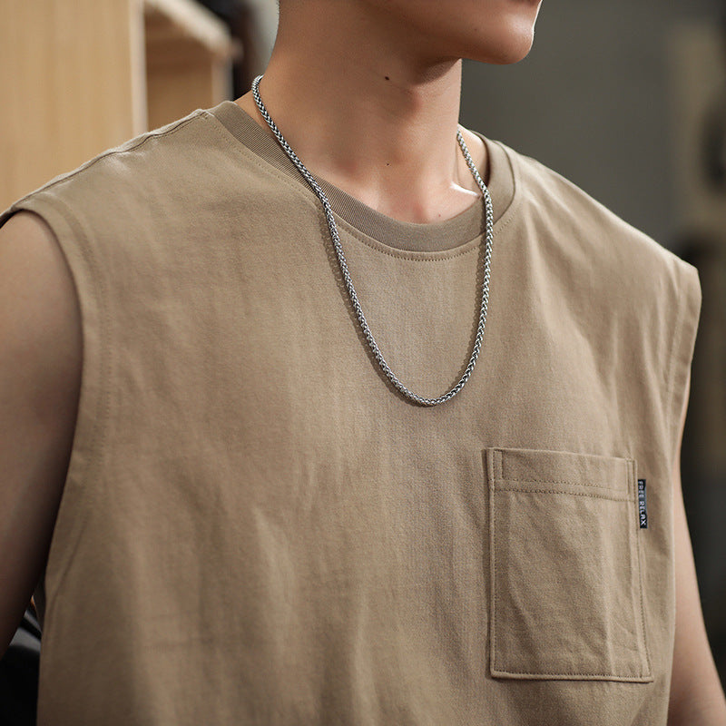 Men's solid-color turtleneck shirt