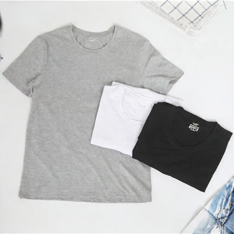Men's spring and summer solid-color versatile T-shirts