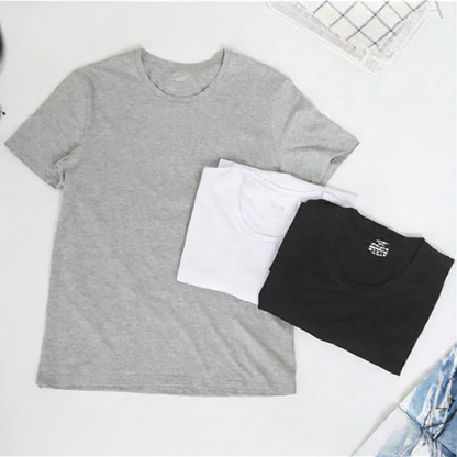Men's spring and summer solid-color versatile T-shirts