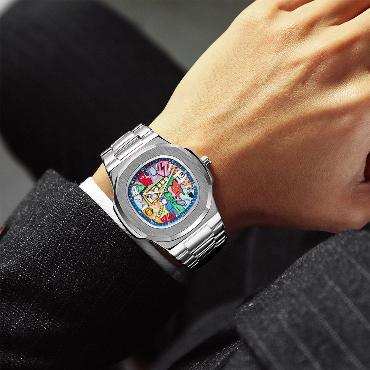 Men's Square Luminous Waterproof Watch with Calendar