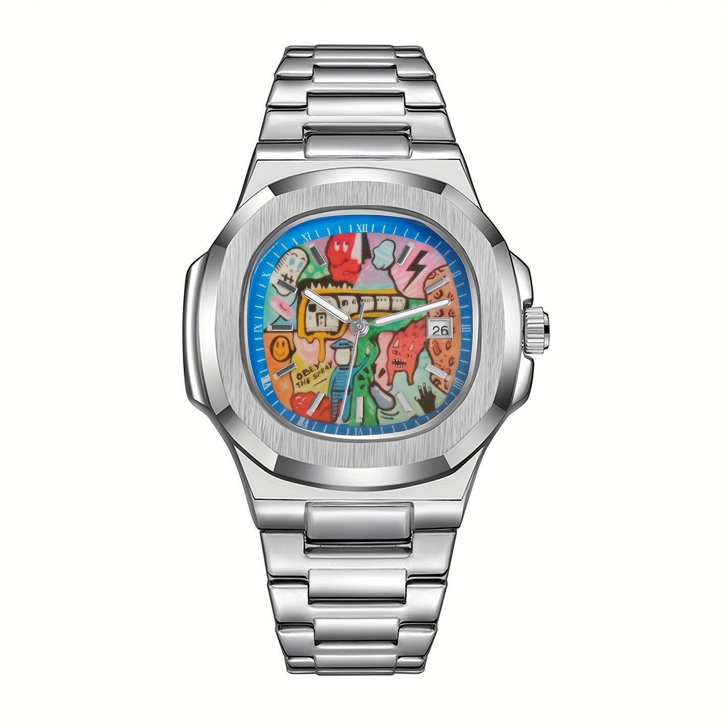 Men's Square Luminous Waterproof Watch with Calendar