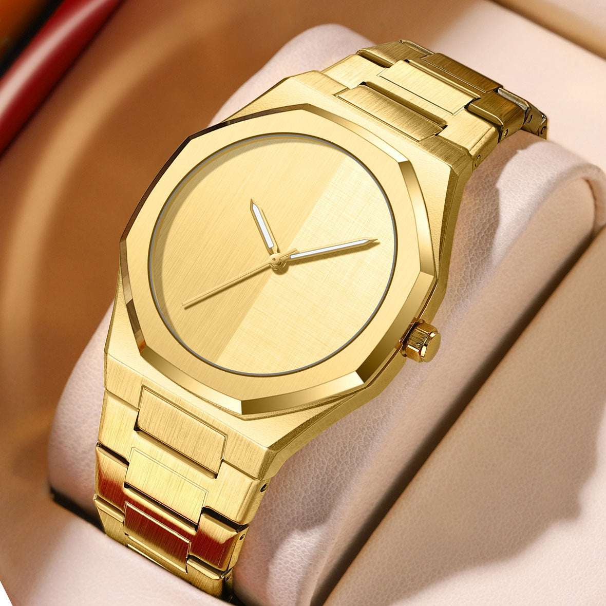 Men's Square Quartz Watch with Alloy Strap