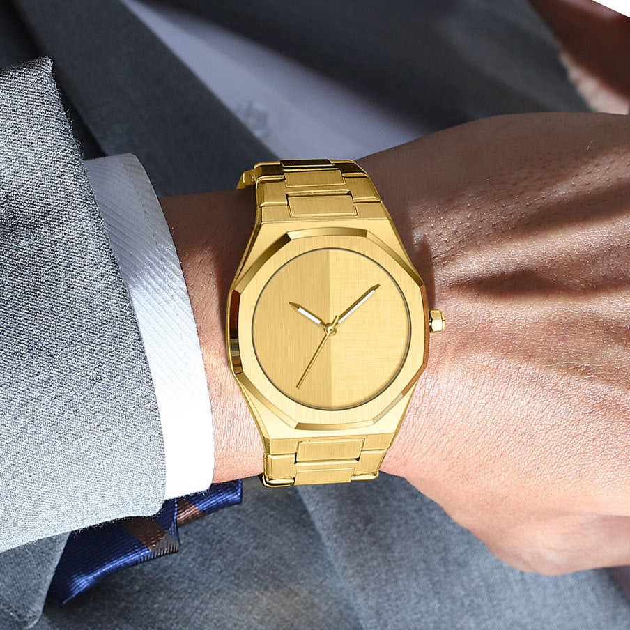 Men's Square Quartz Watch with Alloy Strap