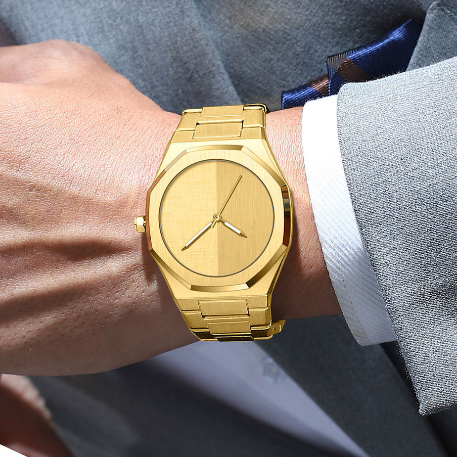 Men's Square Quartz Watch with Alloy Strap