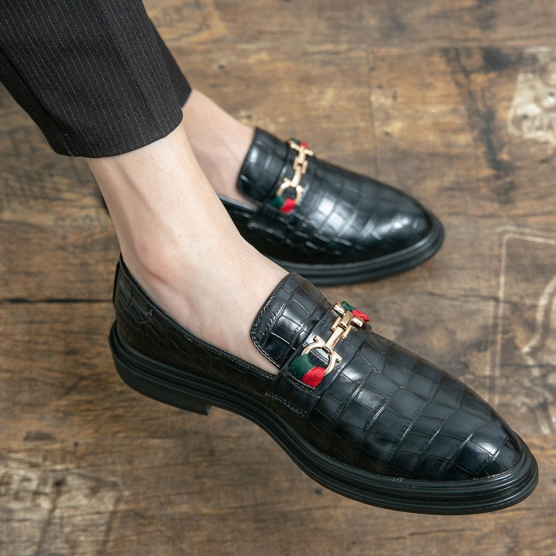 Men's Square Toe Leather Shoes Business Casual Wedding
