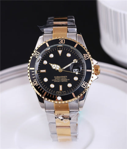 Men's Stainless Steel Quartz Watch with Calendar