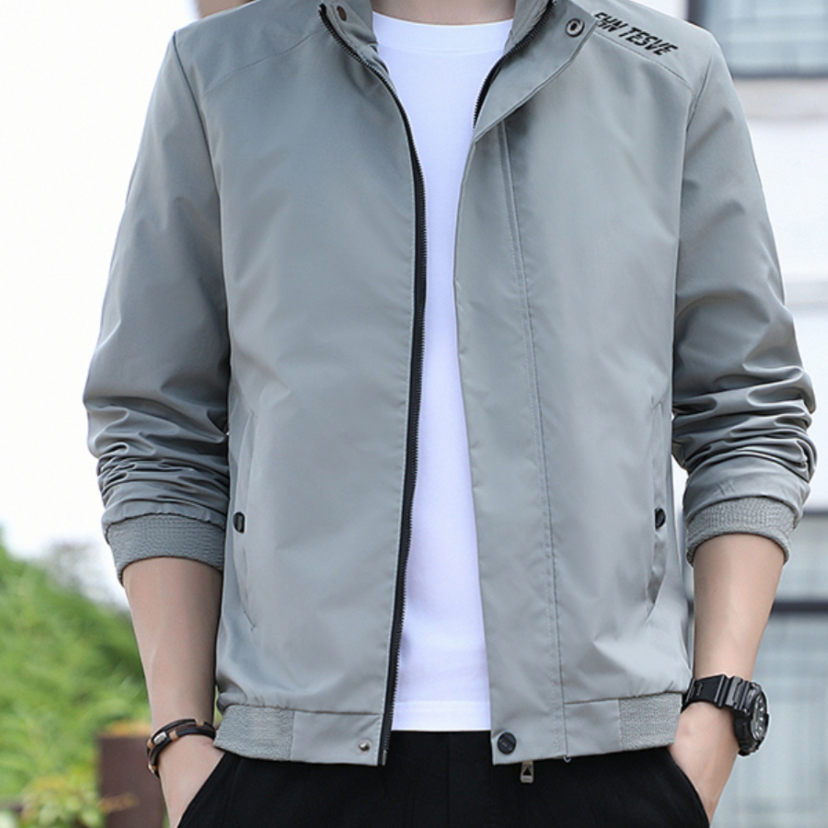 Men's Stand Collar Casual Jacket