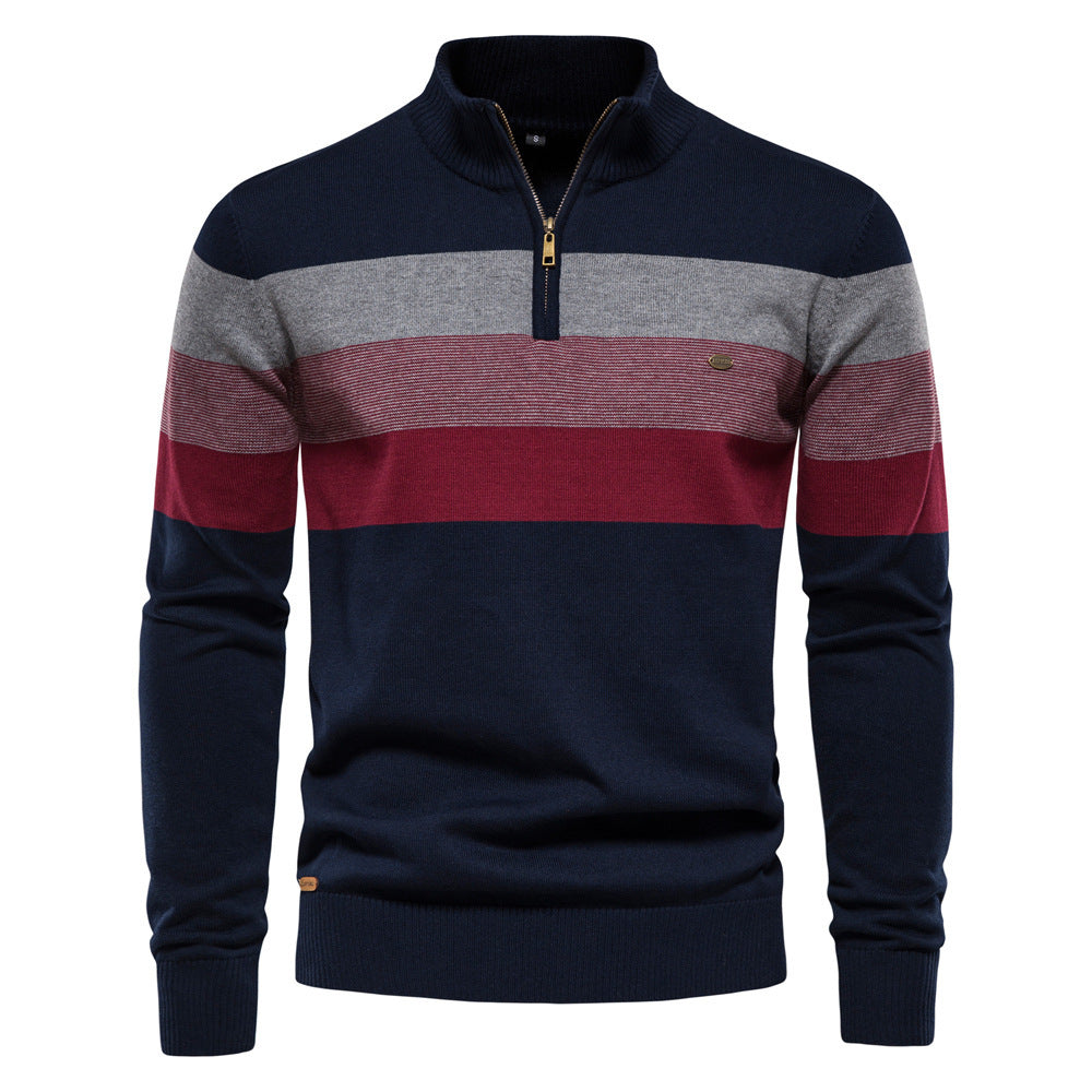 Men's Stand Collar Knit Sweater