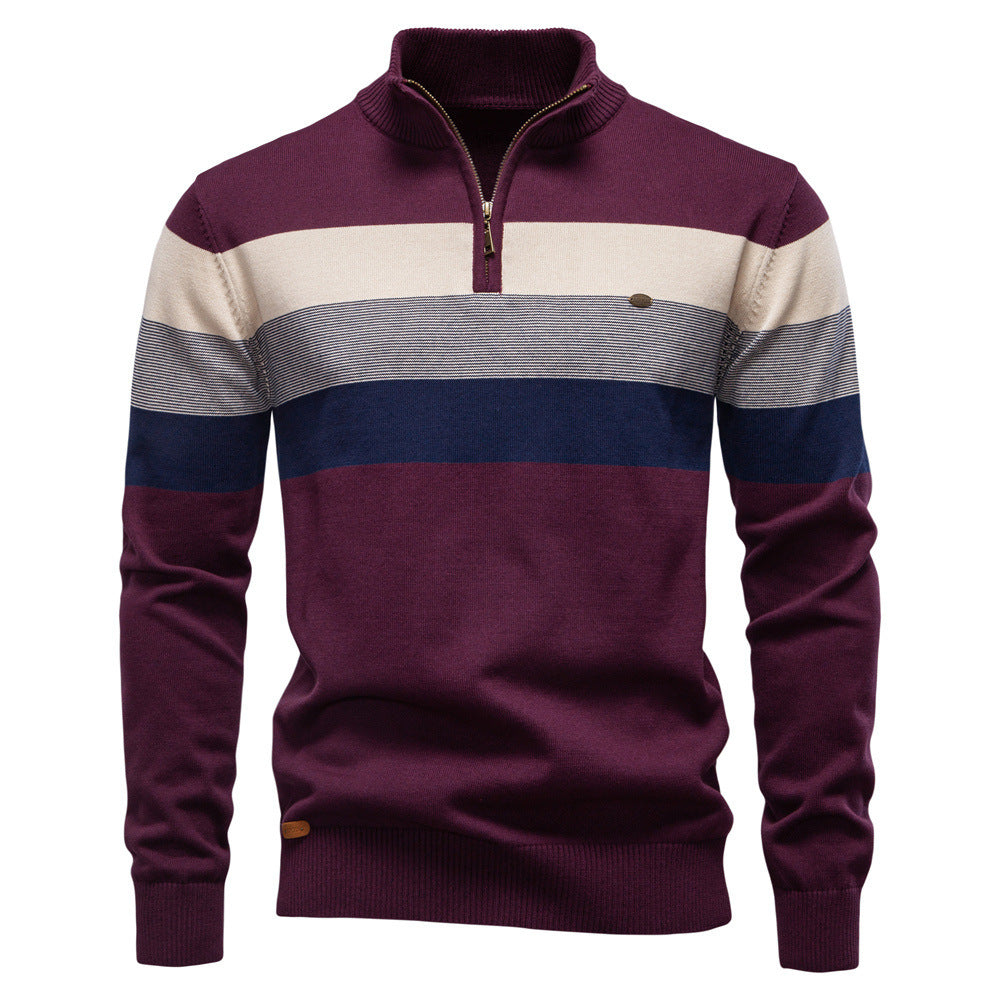 Men's Stand Collar Knit Sweater
