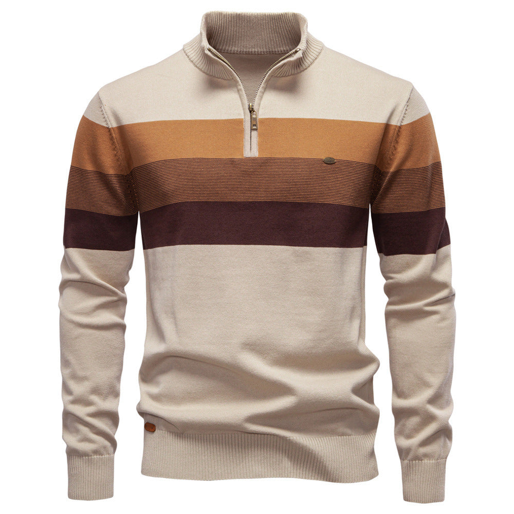 Men's Stand Collar Knit Sweater