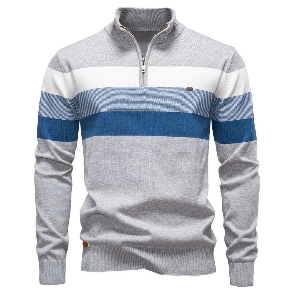 Men's Stand Collar Knit Sweater