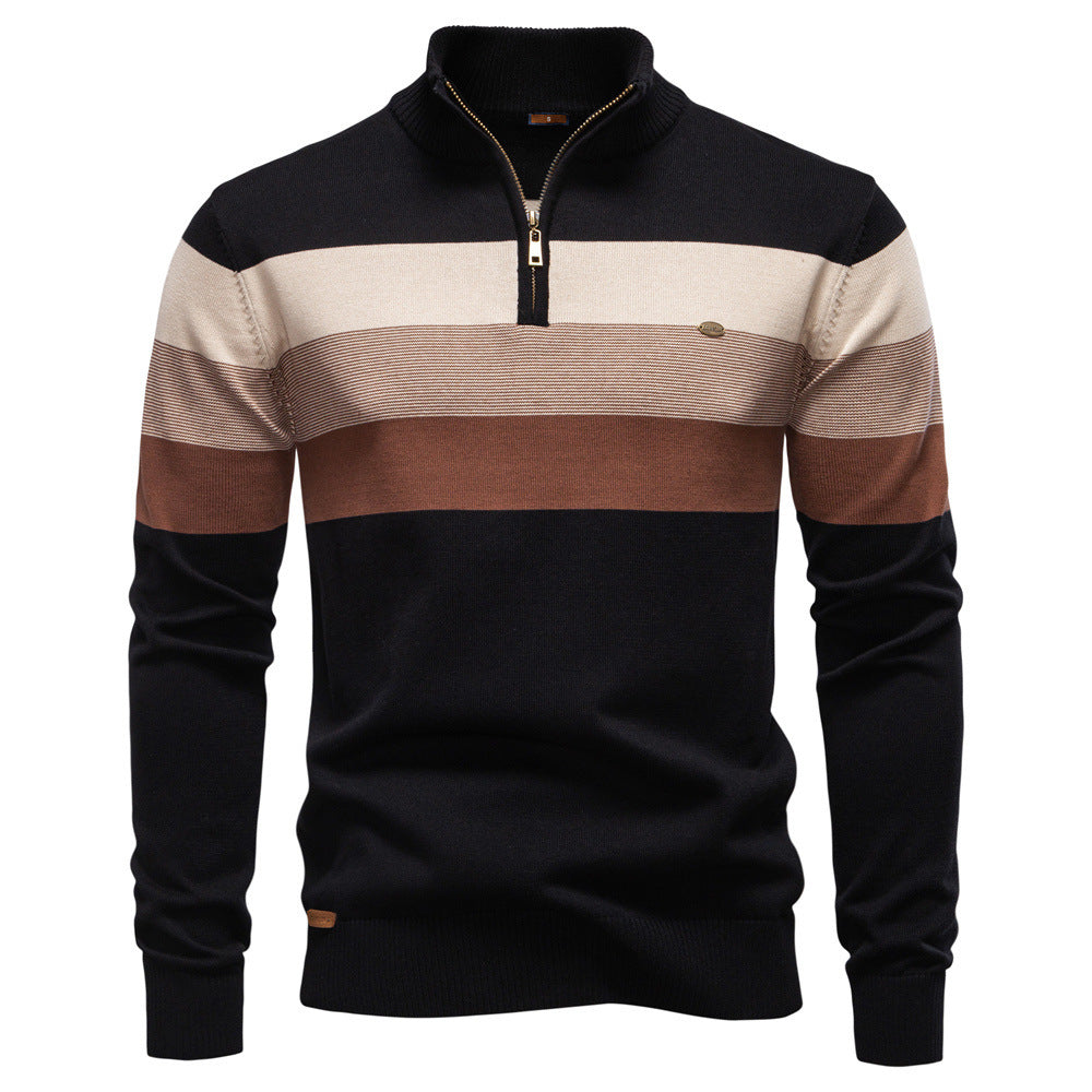 Men's Stand Collar Knit Sweater