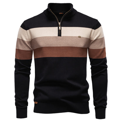 Men's Stand Collar Knit Sweater