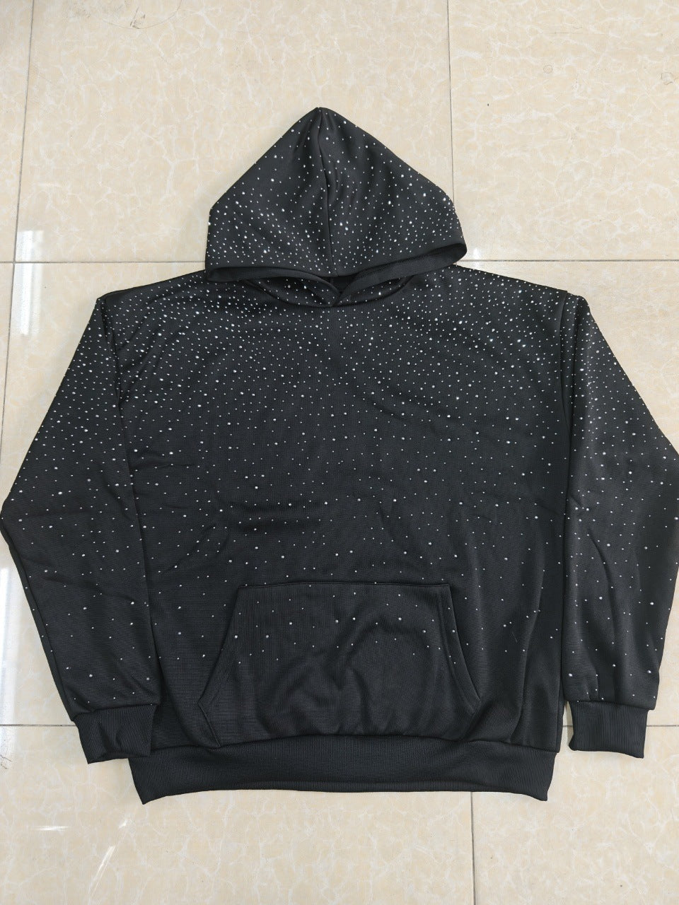 Men's Star Print Rhinestone Hooded Sweater