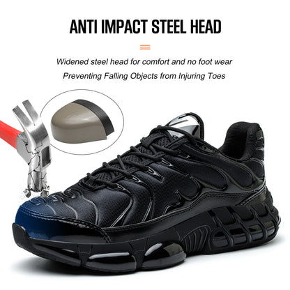 Men's Steel Toe Safety Shoes Anti-Slip Breathable Work Boots