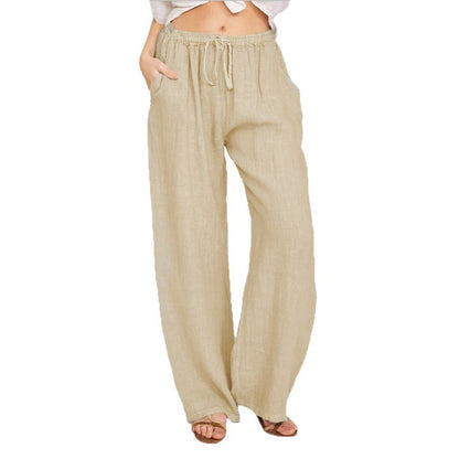 Men's Straight-Fit Casual Pants with Drawstring Waist