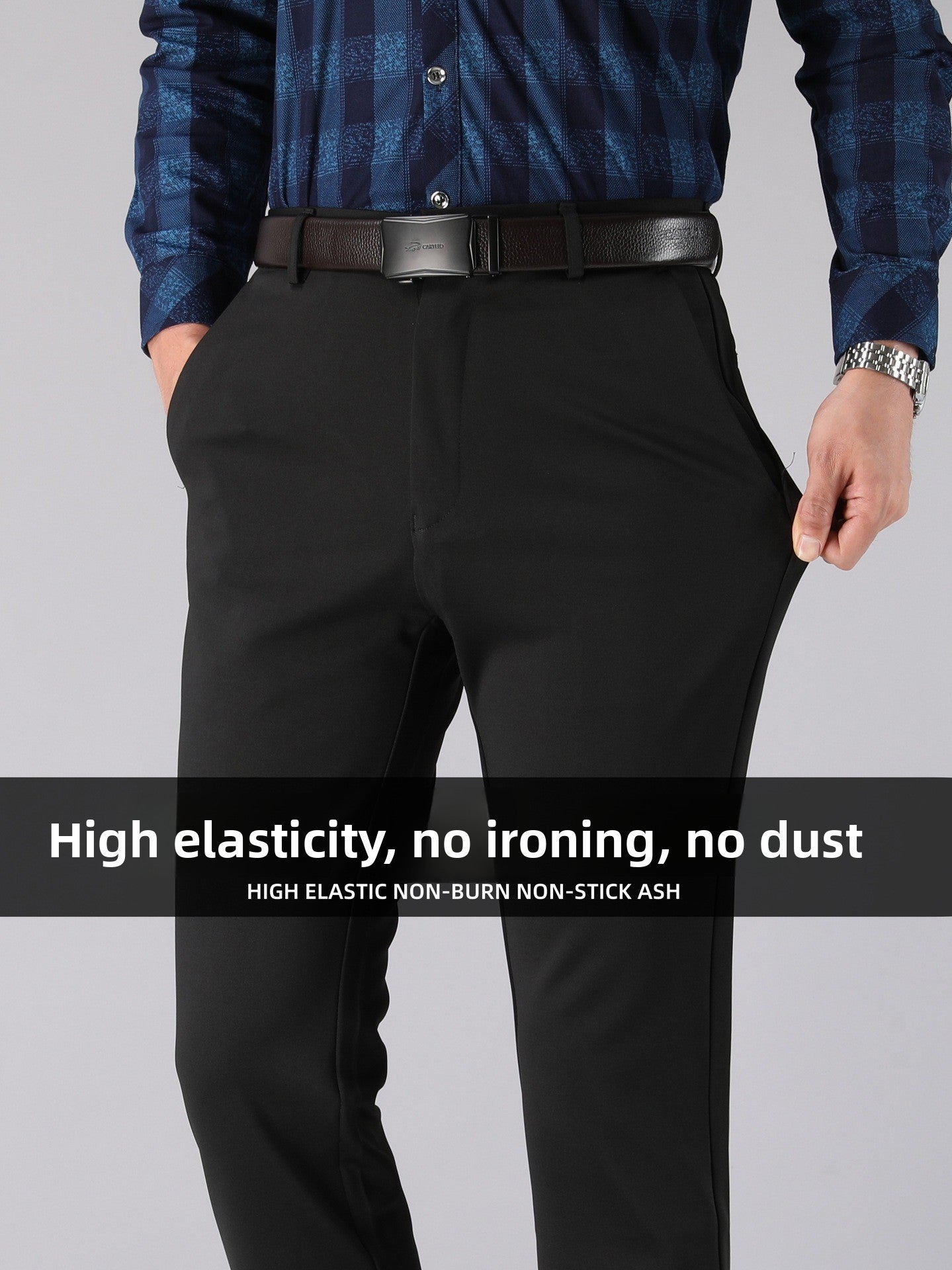 Men's straight-leg suit pants