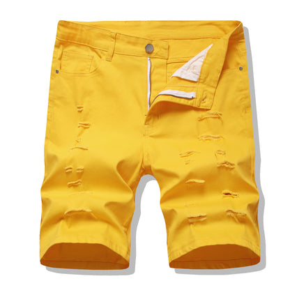 Men's Stretch Denim Mid-Length Shorts