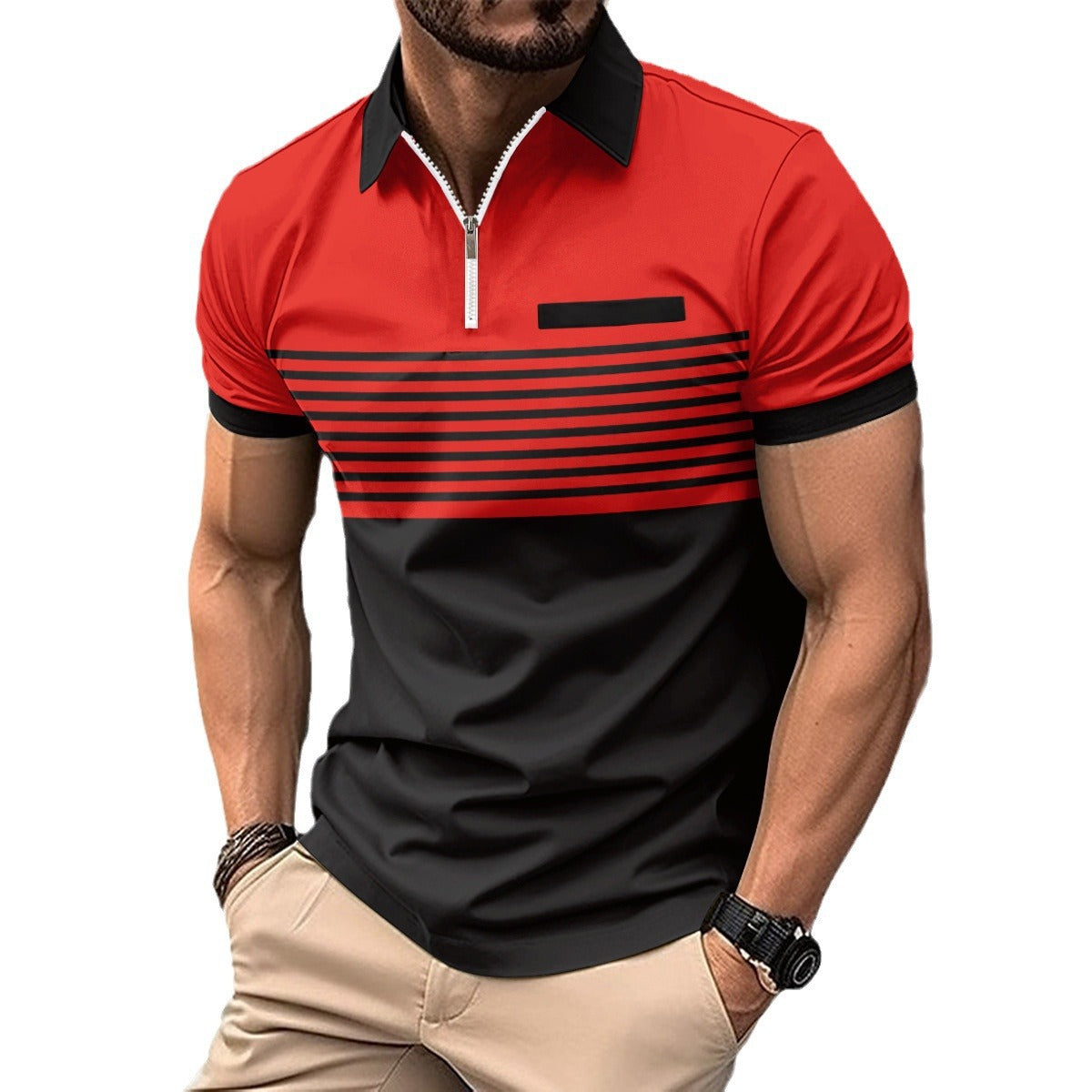 Men's Striped Polo Shirt