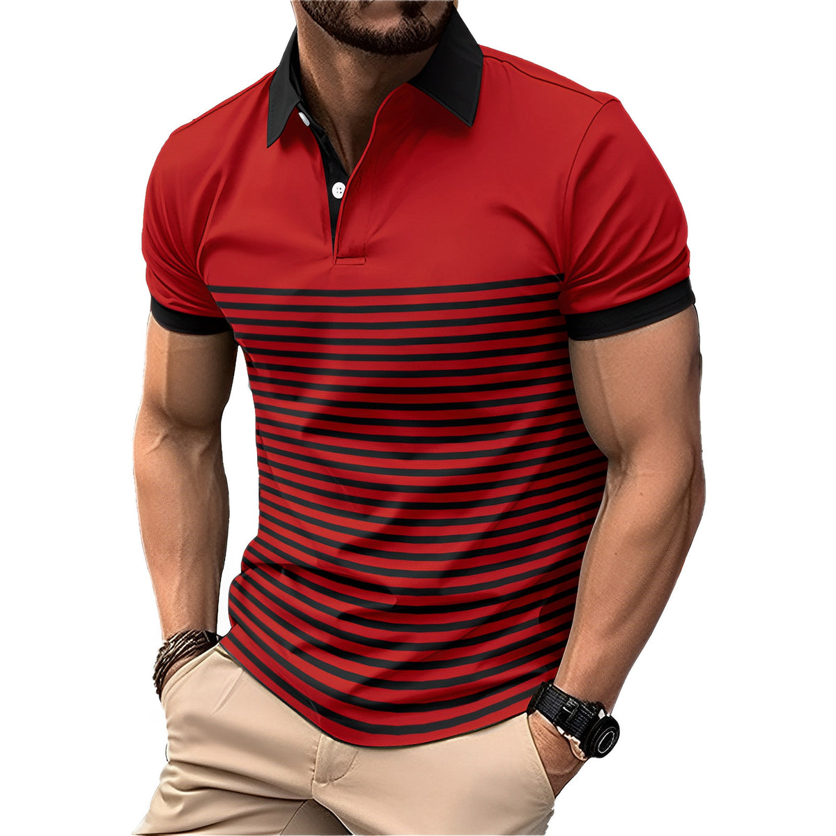 Men's Striped Polo Shirt