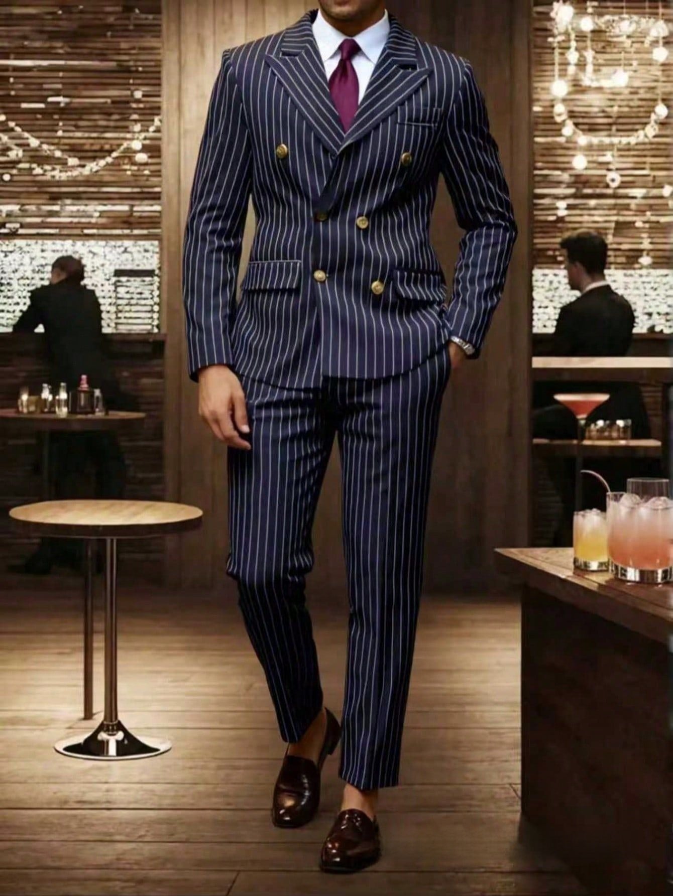 Men's Striped Suit Set