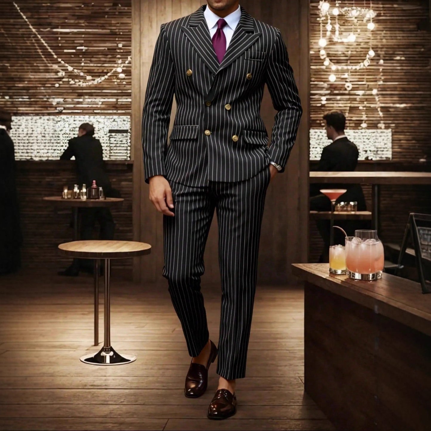 Men's Striped Suit Set