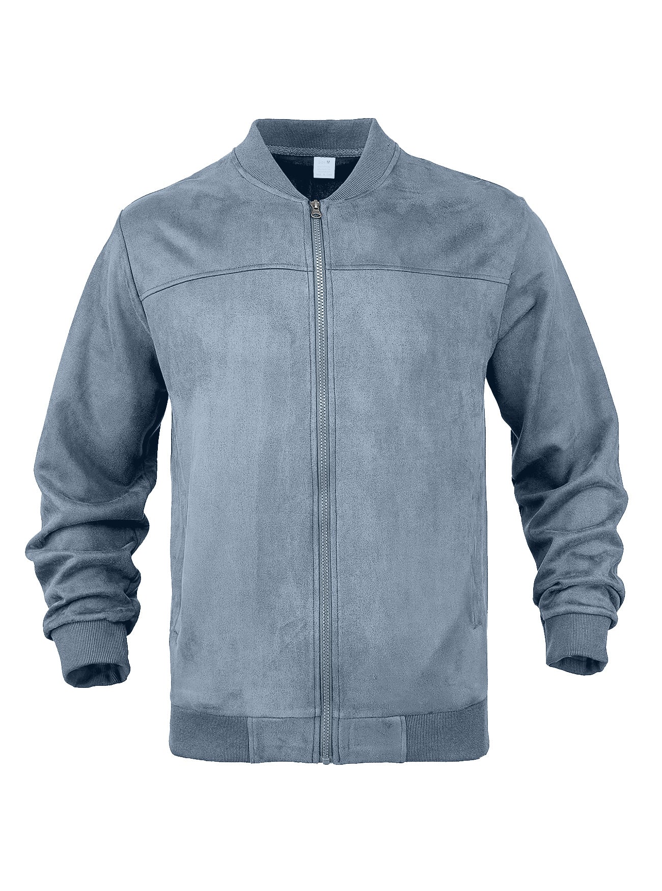 Men's Suede Stand Collar Zipper Jacket