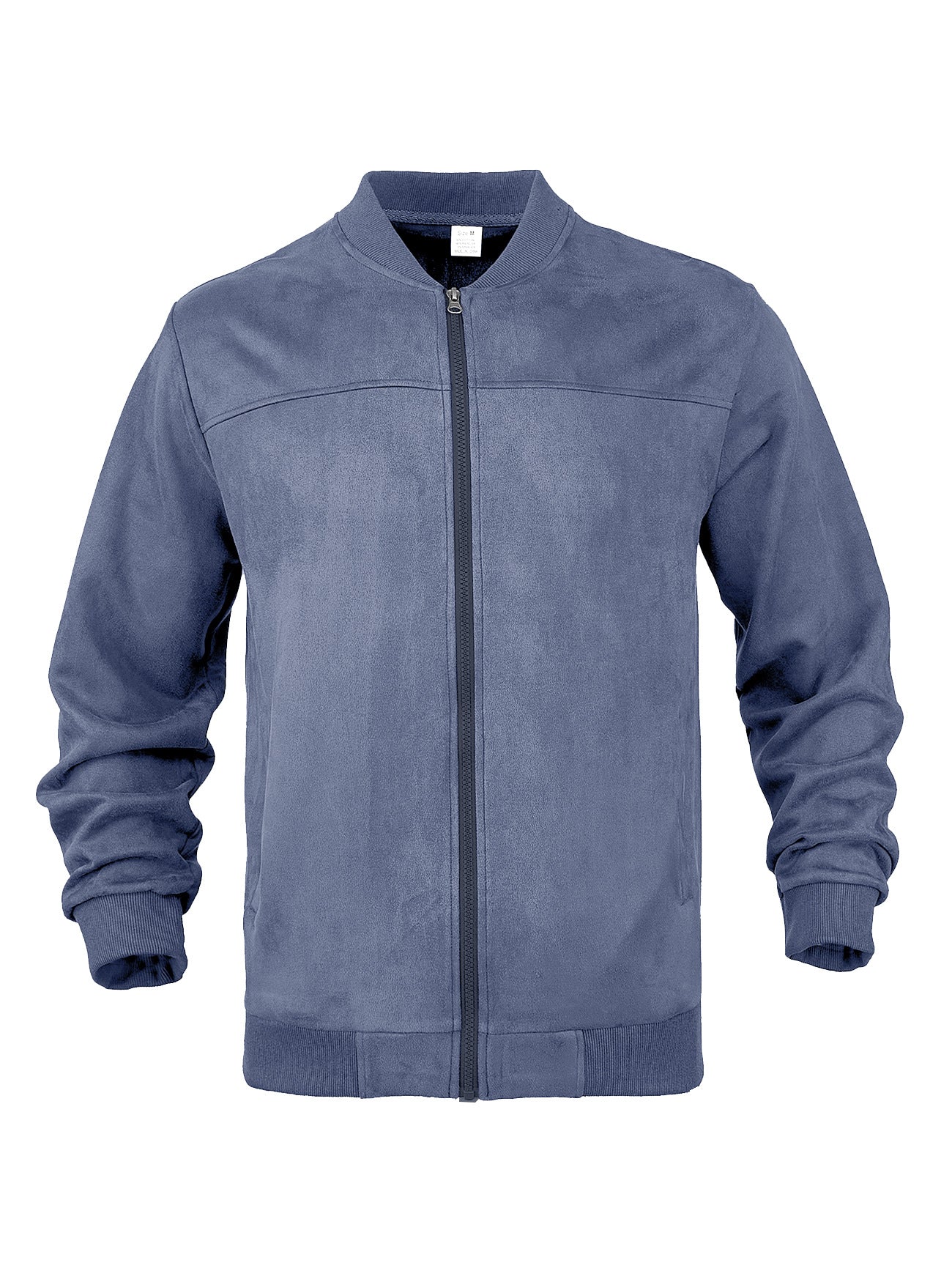 Men's Suede Stand Collar Zipper Jacket