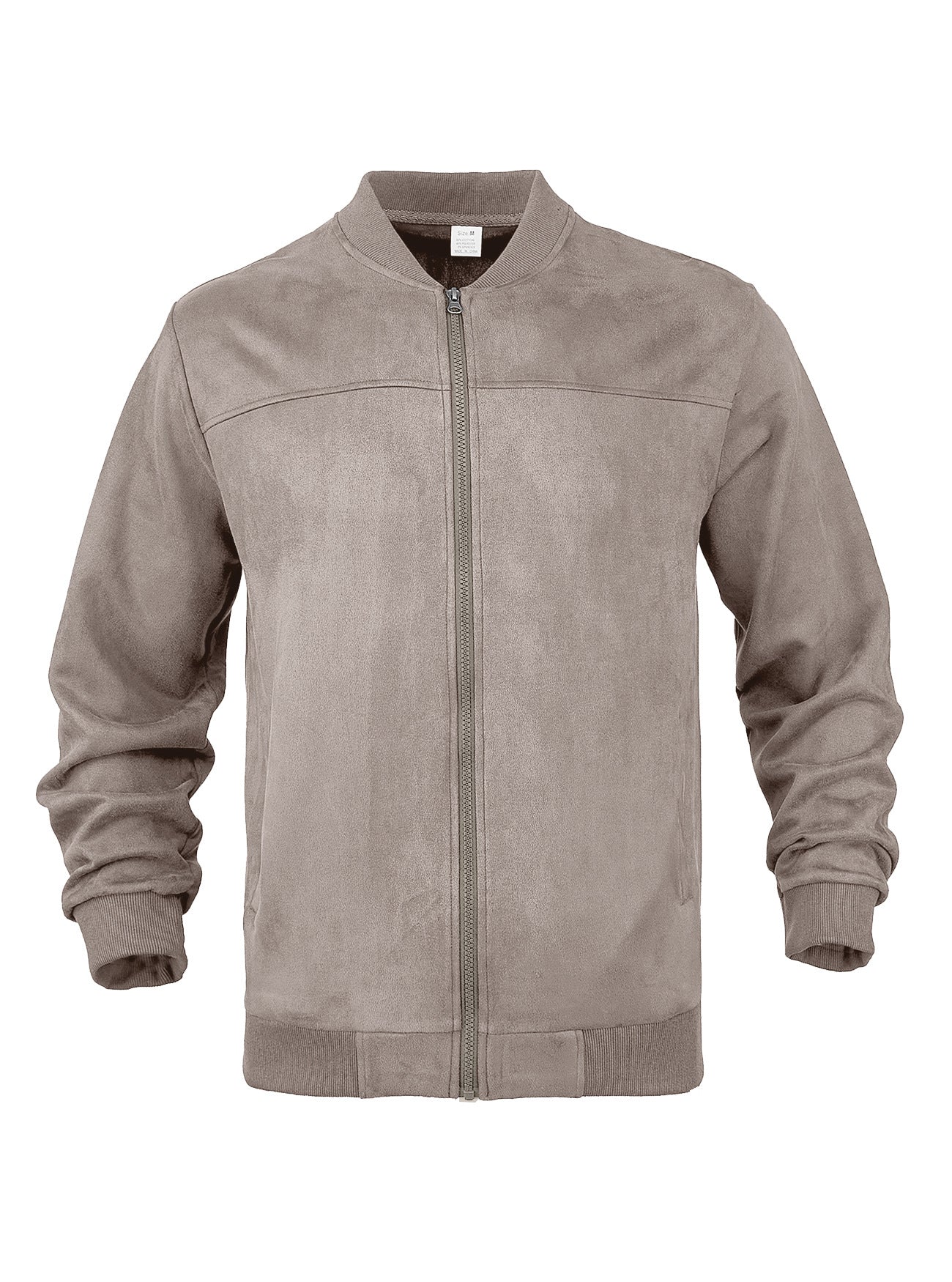 Men's Suede Stand Collar Zipper Jacket