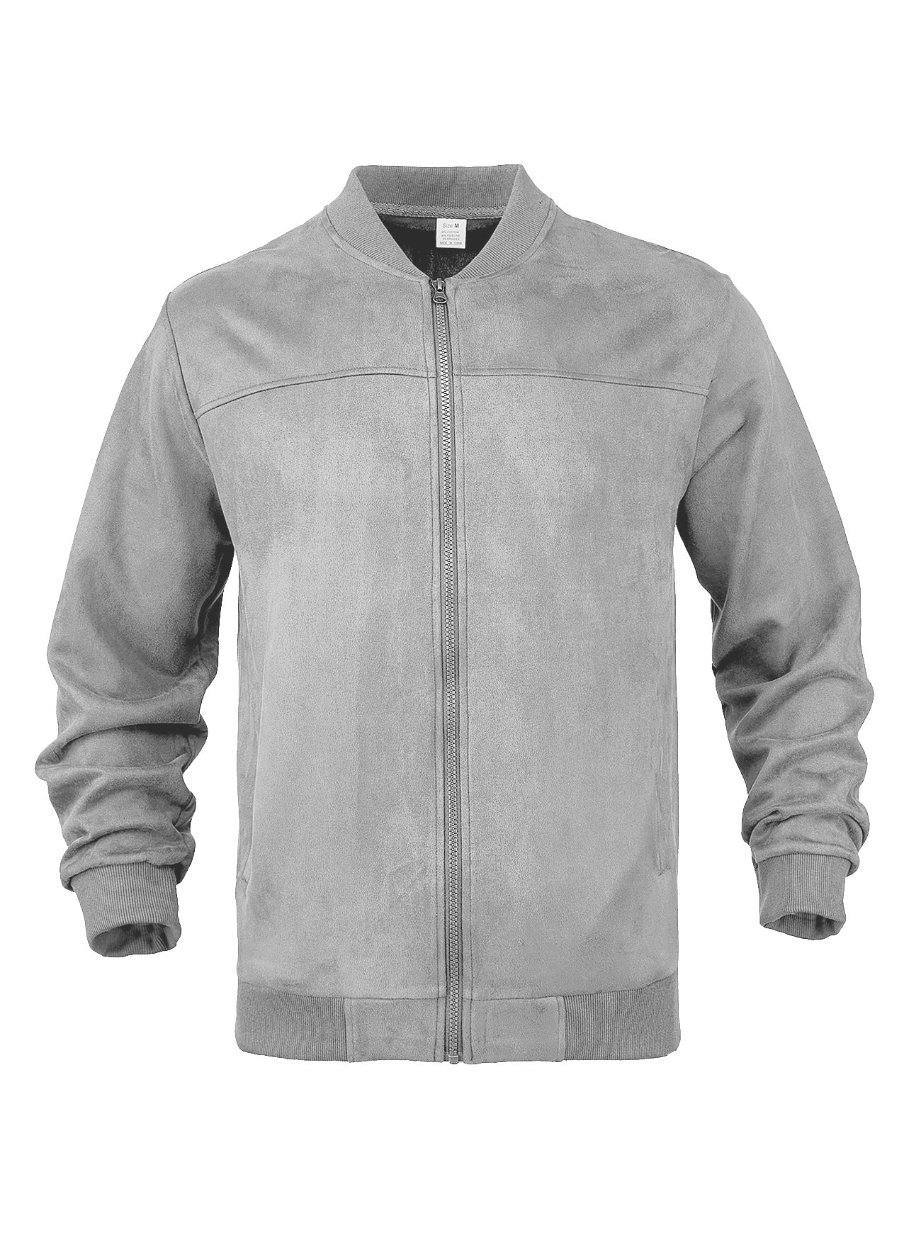 Men's Suede Stand Collar Zipper Jacket